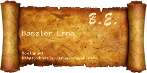 Baszler Erna névjegykártya